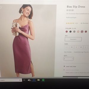ISO Anthropologie Bias Slip Dress in plum